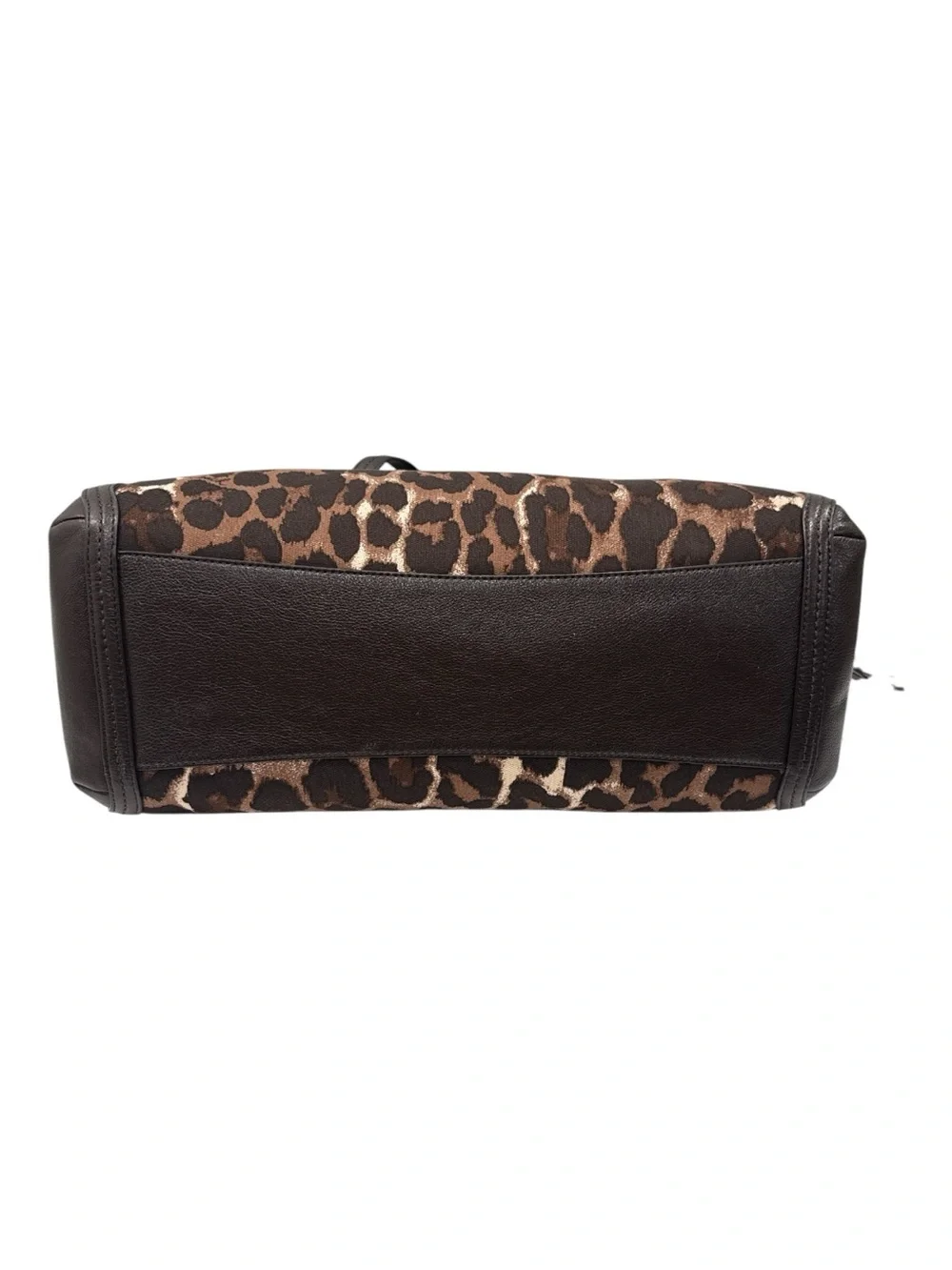 Coach Dark Brown Leopard Print Canvas and Leather Park Chain Ocelot shoulder bag